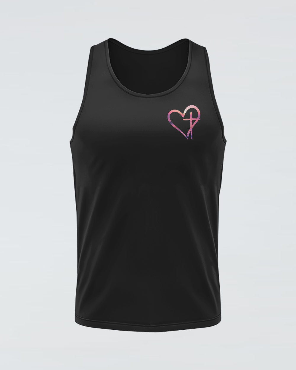 Faith Cross Pink Sunset Beach Women's Christian Tanks