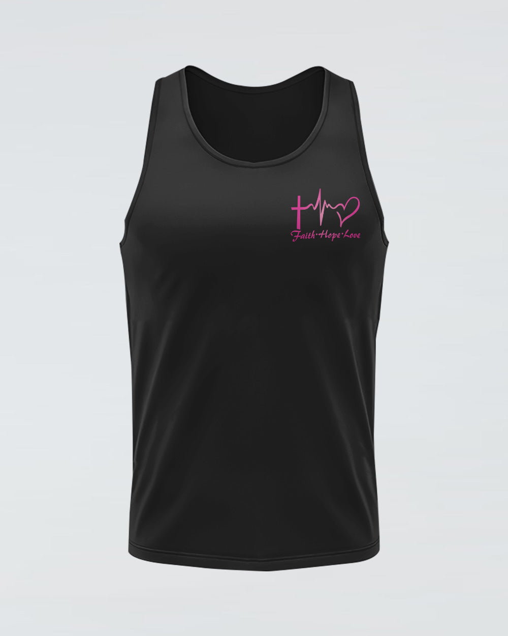 Rose With Ribbon Cross Flag Women's Breast Cancer Awareness Tanks