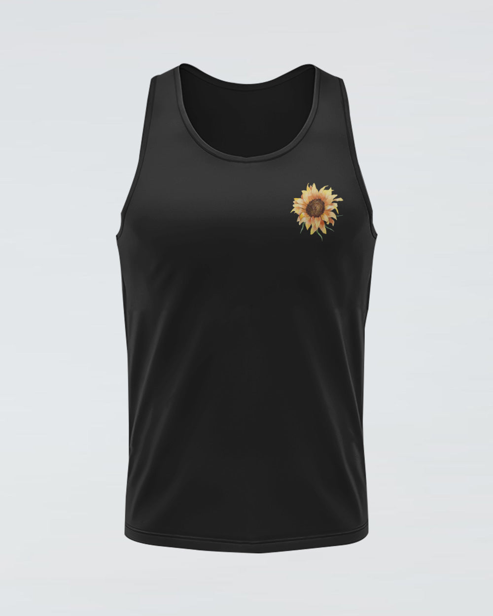 Fé Sunflower Cross American Flag Women's Christian Tanks