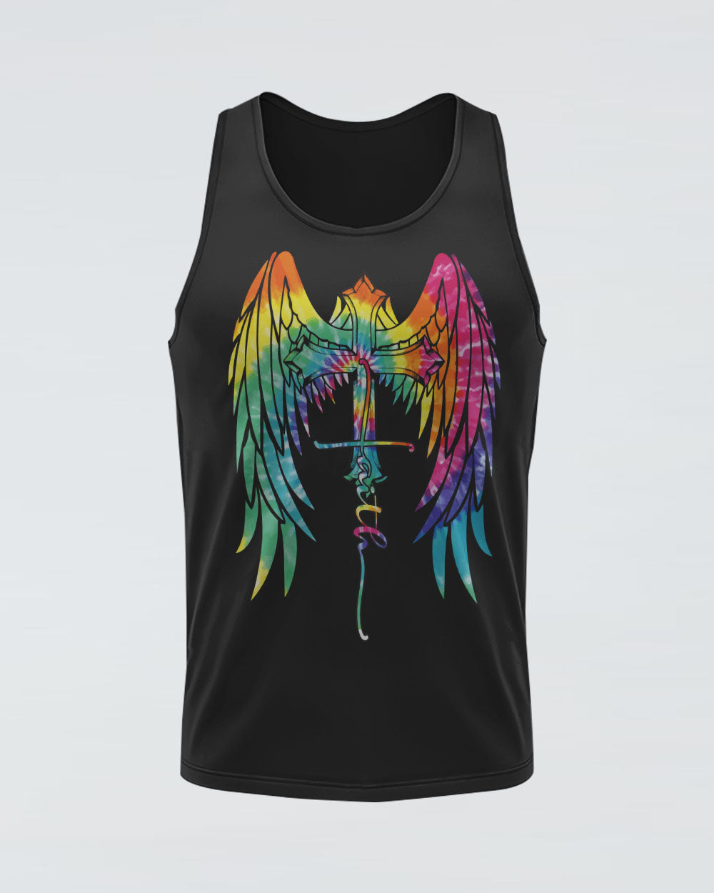 Faith Wings Cross Tie Dye Women's Christian Tanks