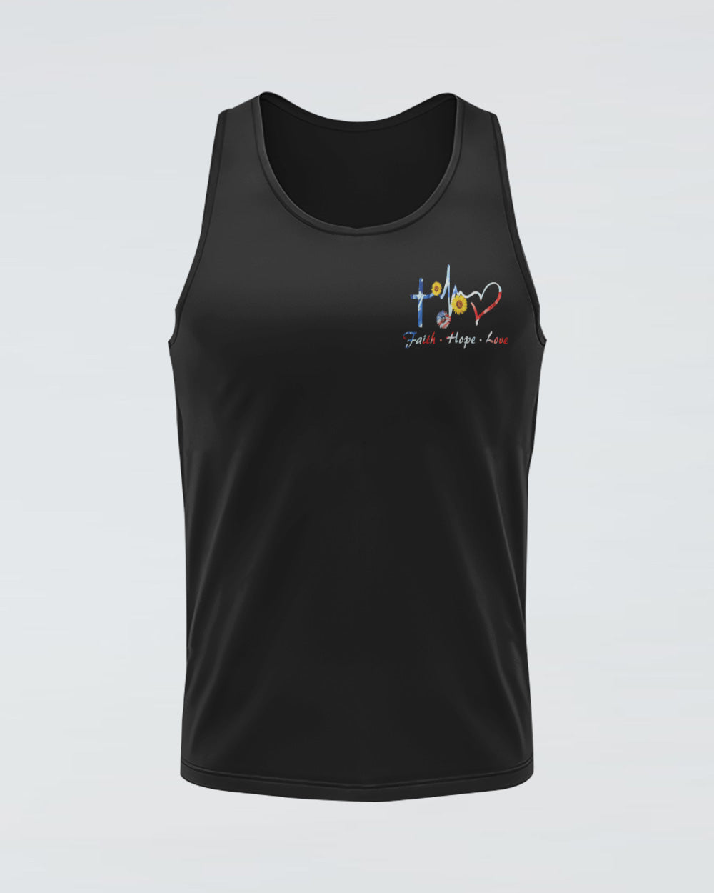 Sunflower America Faith Flag Women's Christian Tanks
