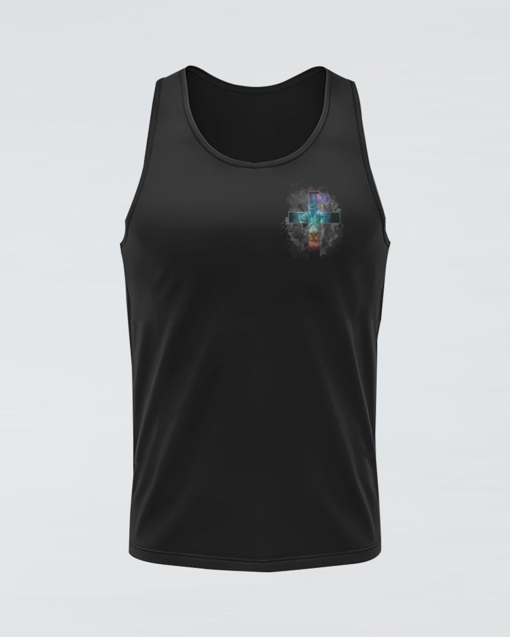 Jesus Born As A Baby Lion Cross Men's Christian Tanks