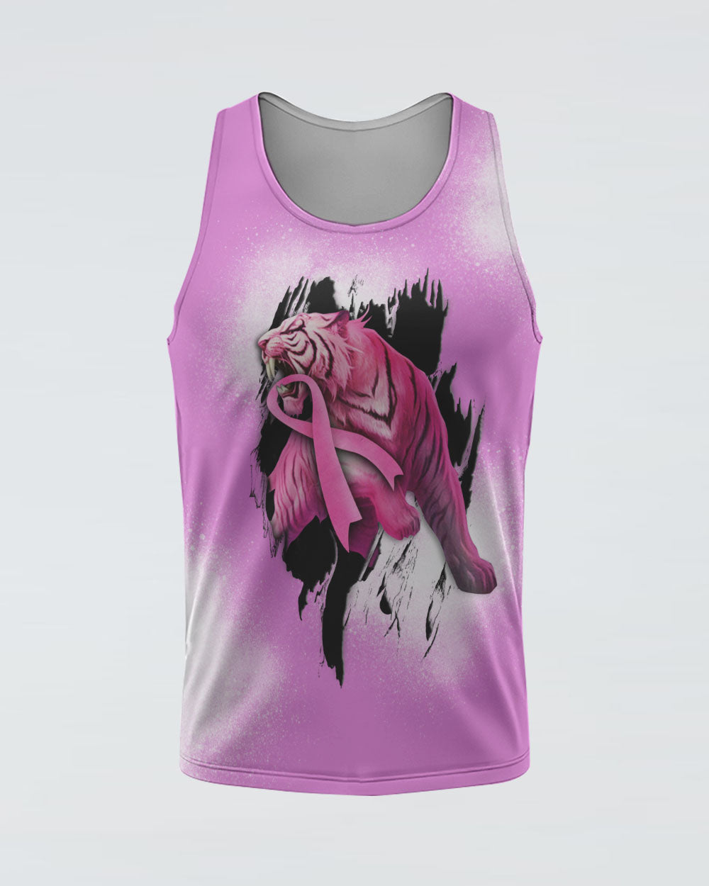Tiger Crack Pink Ribbon Women's Breast Cancer Awareness Tanks