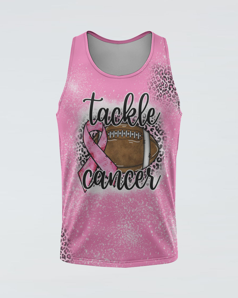 Pink Leopard Tackle Cancer Women's Breast Cancer Awareness Tanks