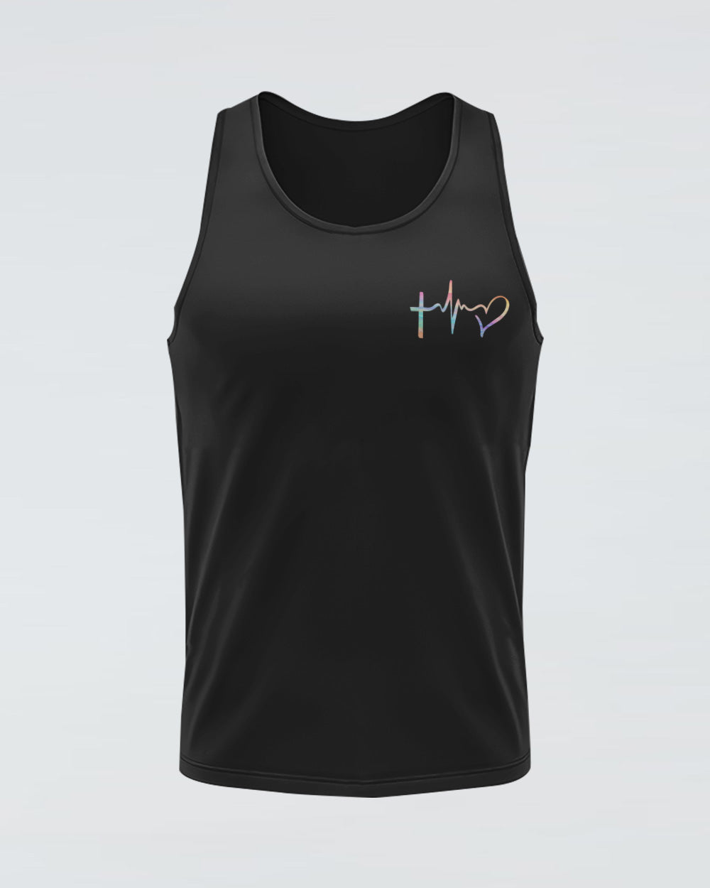 Faith Over Fear Jesus Cross Colorful Water Women's Christian Tanks