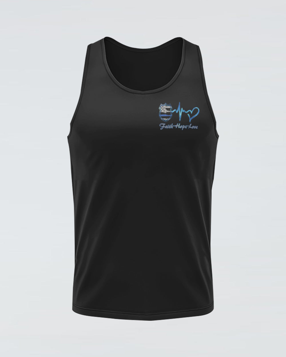 Faith Police Cross Wing Watercolor Men's Christian Tanks