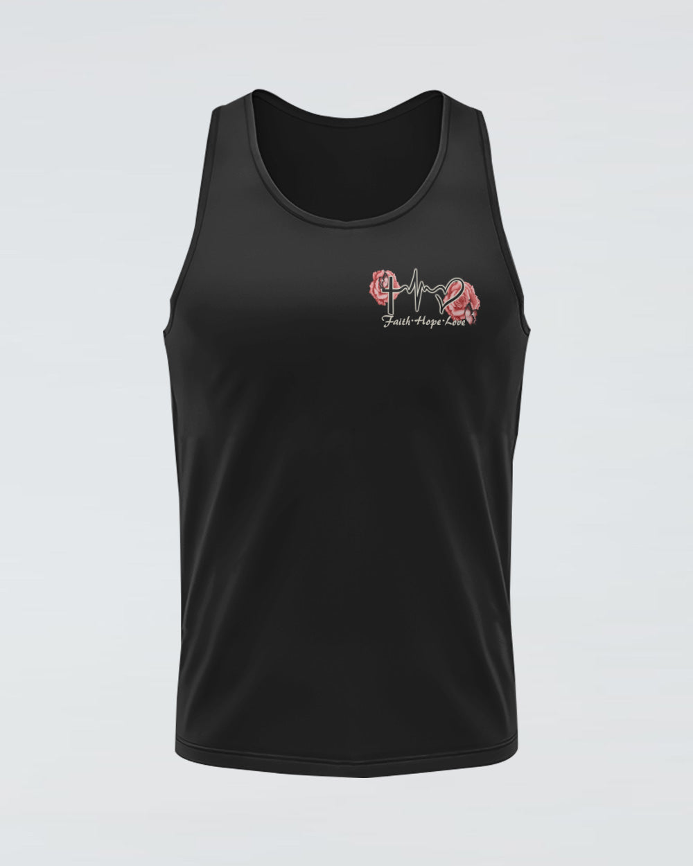 Pink Rose Cross Wings Vintage Women's Christian Tanks