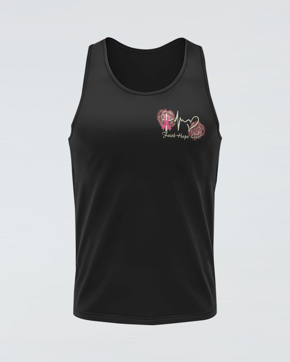 Faith Rose Cross Ribbon Wings Women's Christian Tanks