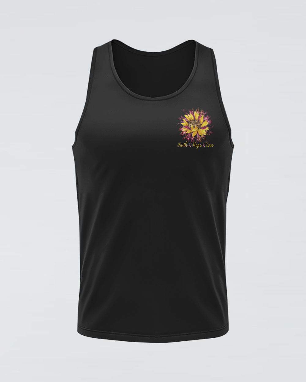 Faith Leopard Sunflower Women's Breast Cancer Awareness Tanks