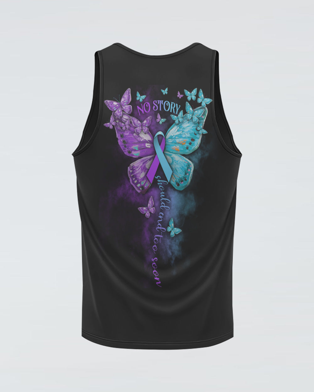 No Story Should End Too Soon Butterfly Women's Suicide Prevention Awareness Tanks