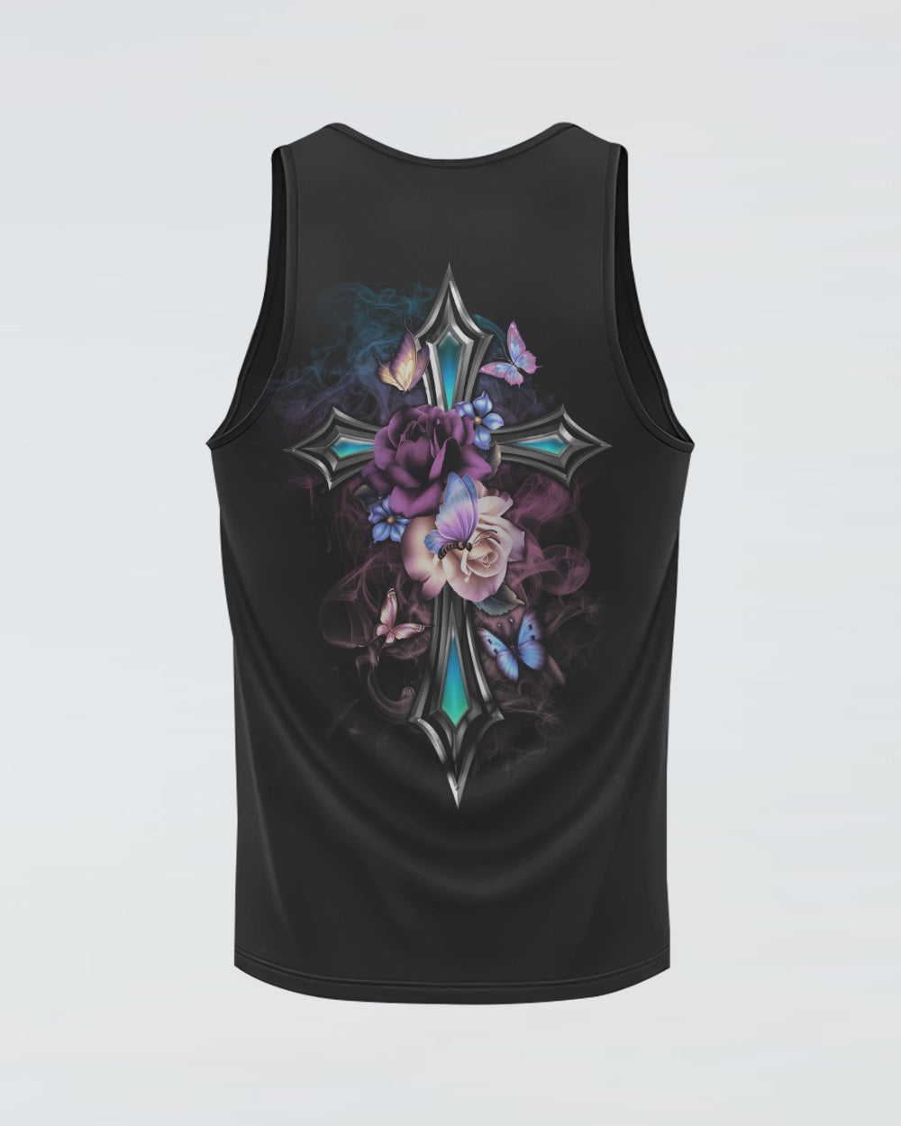 Faith Cross Floral Butterfly Women's Christian Tanks