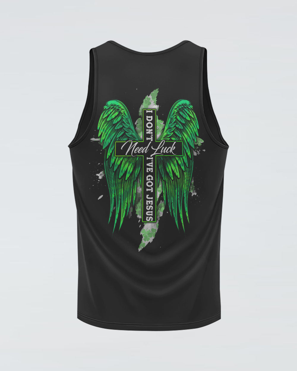 I Don't Need Luck I've Got Jesus Cross Wings Women's Christian Tanks