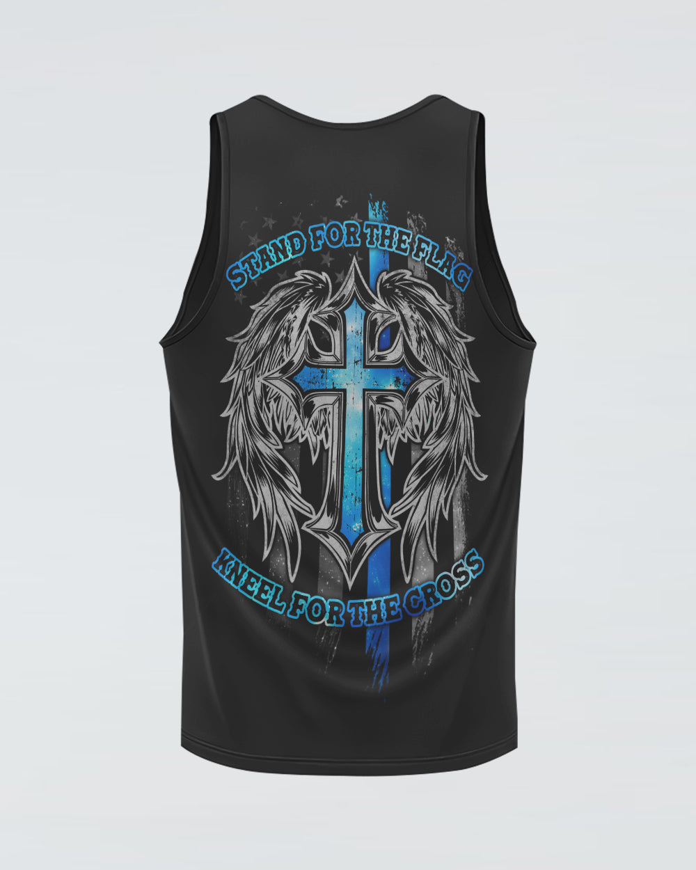 Stand For The Flag Kneel For The Cross Wings Men's Christian Tanks