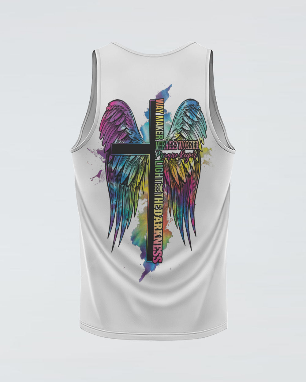 Way Maker Miracle Worker Promise Keeper Wings Tie Dye Women's Christian Tanks