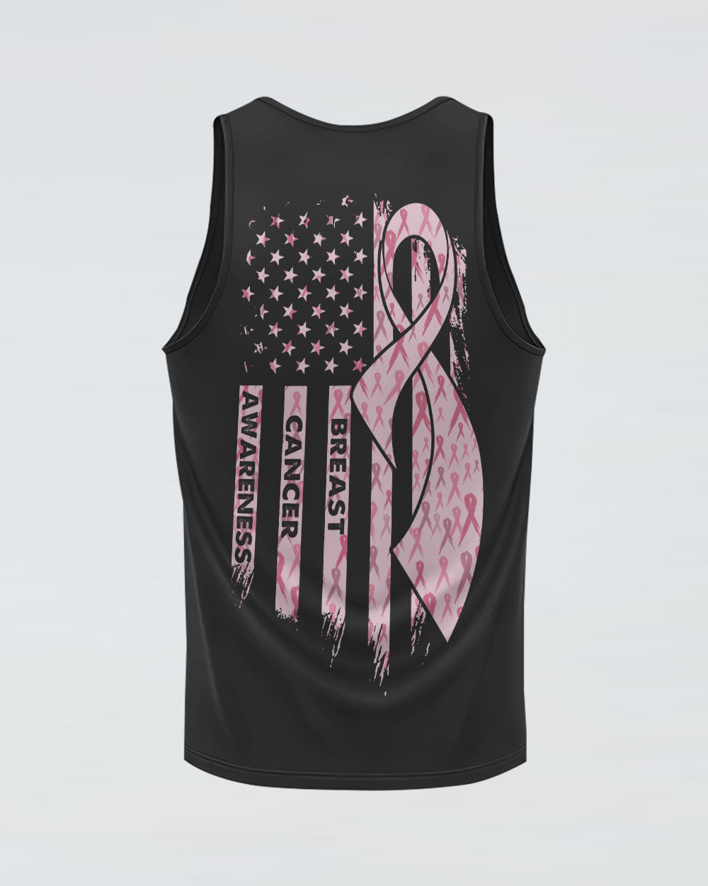 Pink Ribbon Flag Women's Breast Cancer Awareness Tanks