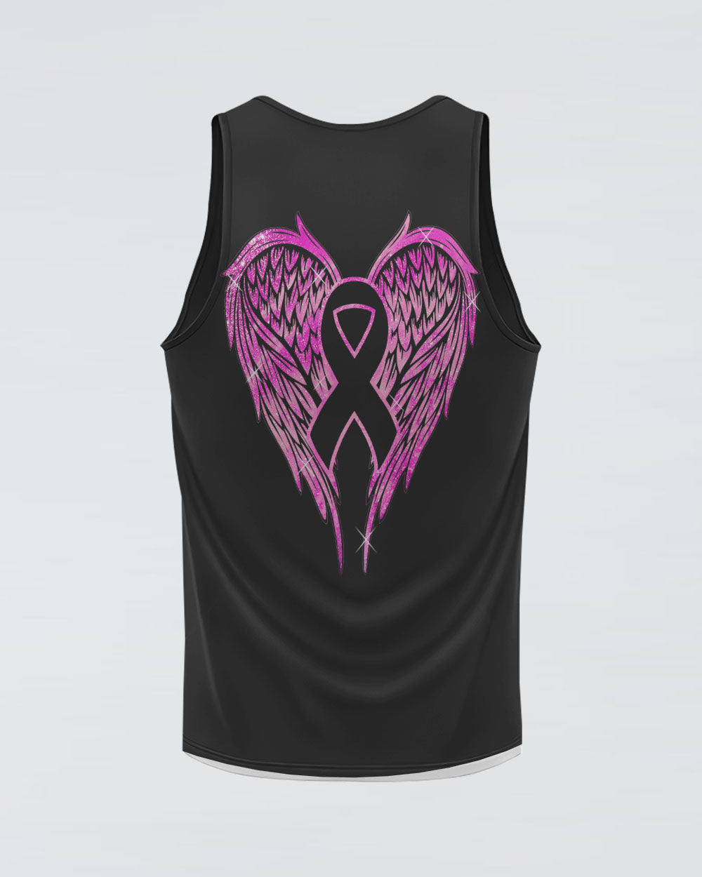 Wings Ribbon Spakle Women's Breast Cancer Awareness Tanks