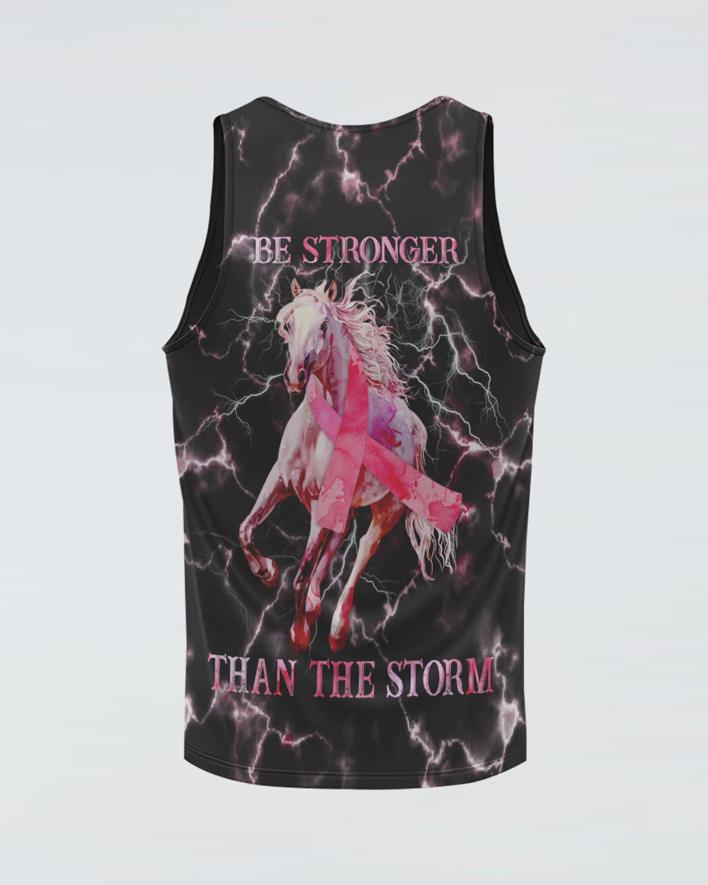 Be Stronger Than The Storm Horse Women's Breast Cancer Awareness Tanks