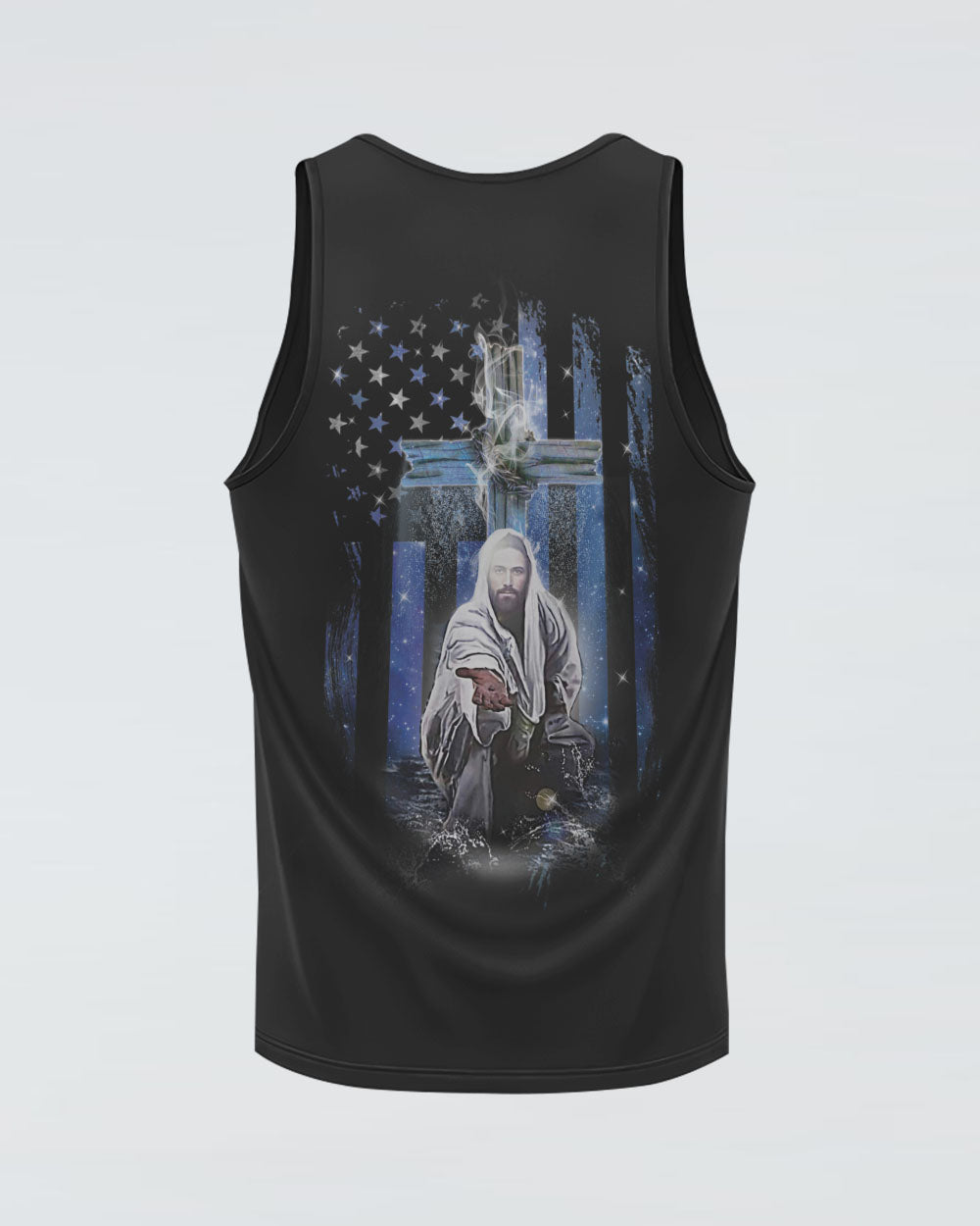 Faith Jesus Cross Galaxy Flag Women's Christian Tanks