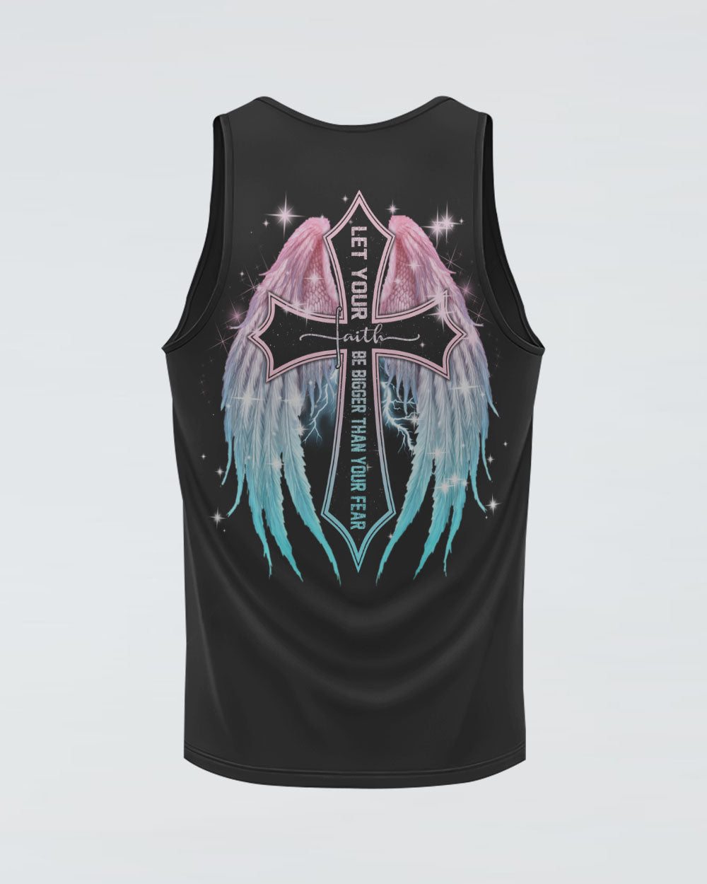 Let Your Faith Be Bigger Than Your Fear Wings Pastel Color Women's Christian Tanks