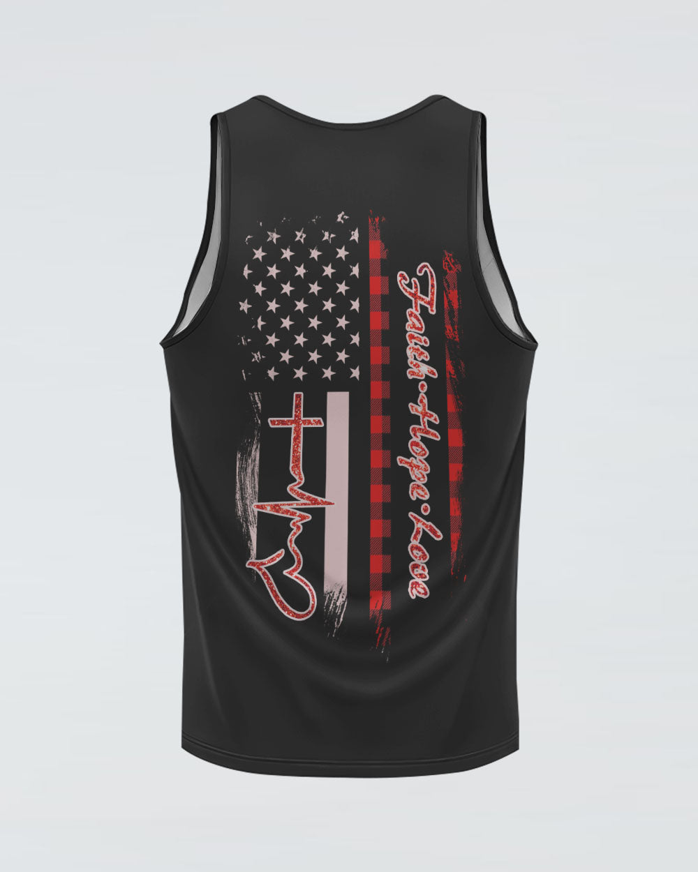 Faith Hope Love Leopard Flag Women's Christian Tanks
