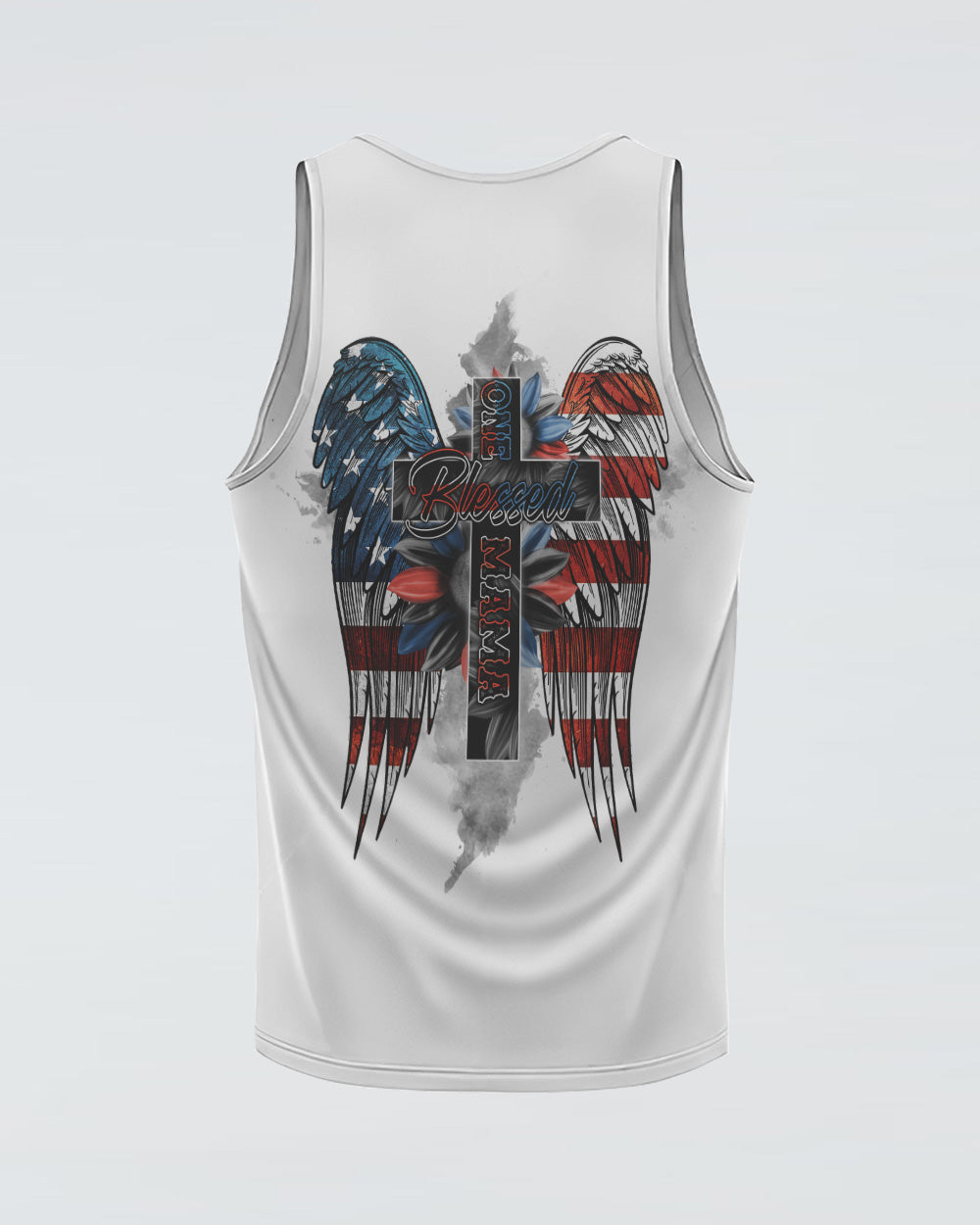 One Blessed Mama America Wings Cross Women's Christian Tanks