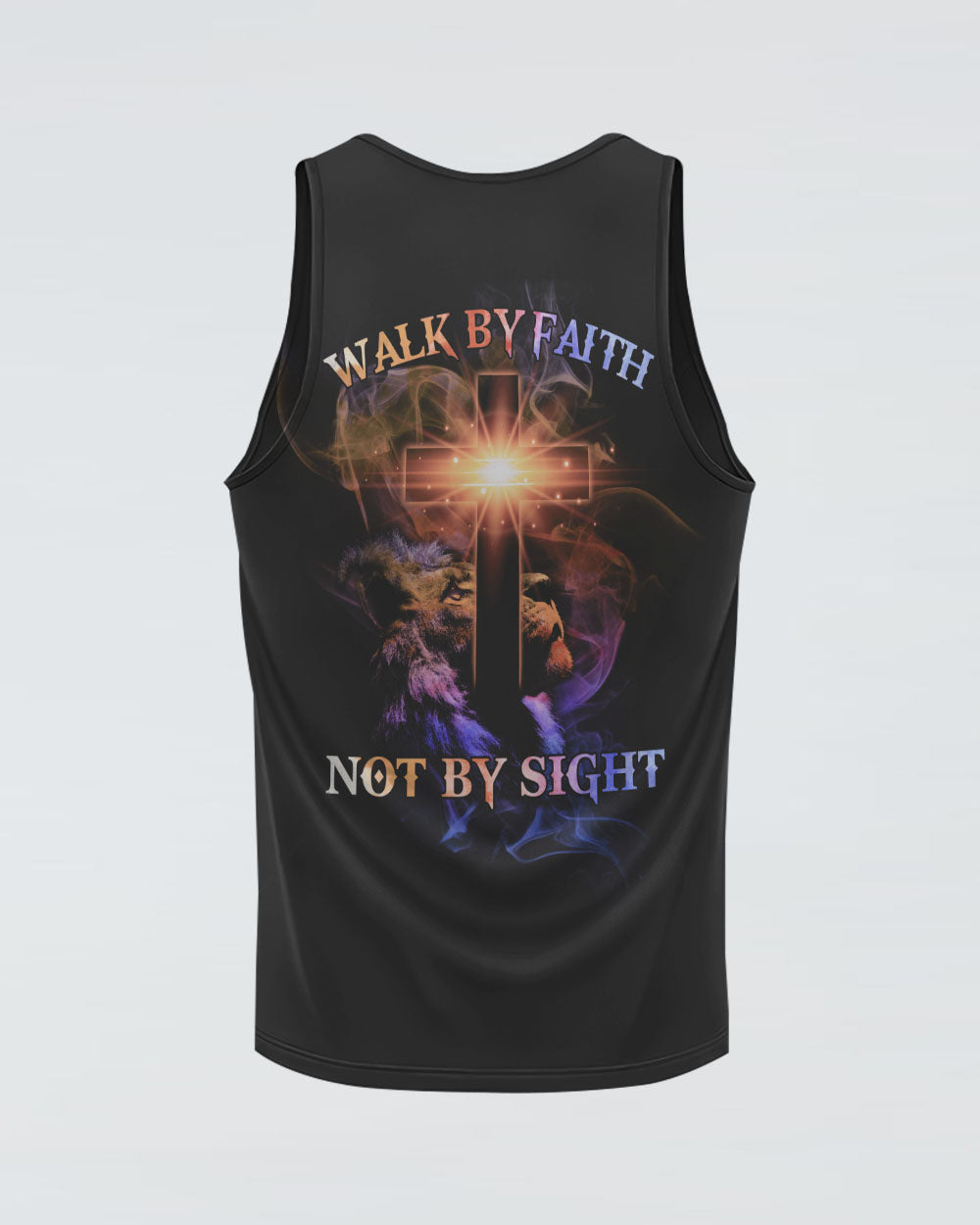 Walk By Faith Not By Sight Lion Cross Women's Christian Tanks