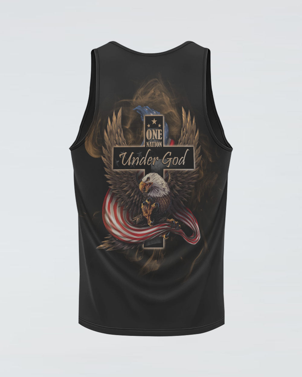 One Nation Under God Eagle Flag Vintage Women's Christian Tanks