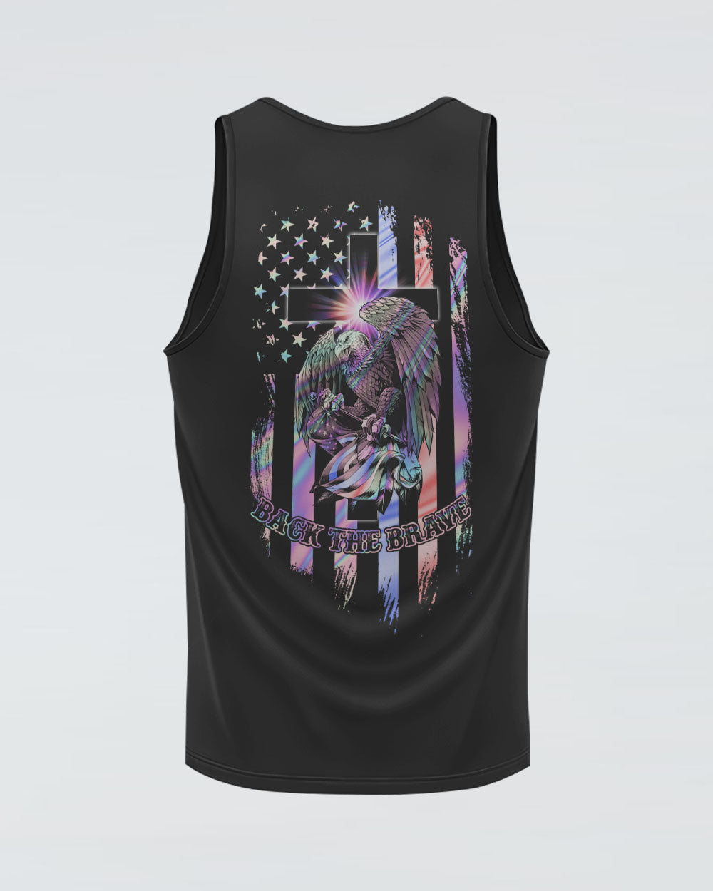 Eagle Back The Brave Holo Flag Women's Christian Tanks