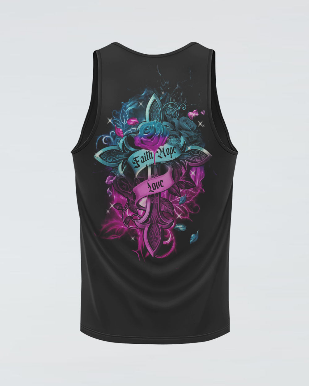 Faith Hope Love Cross Ribbon Women's Christian Tanks