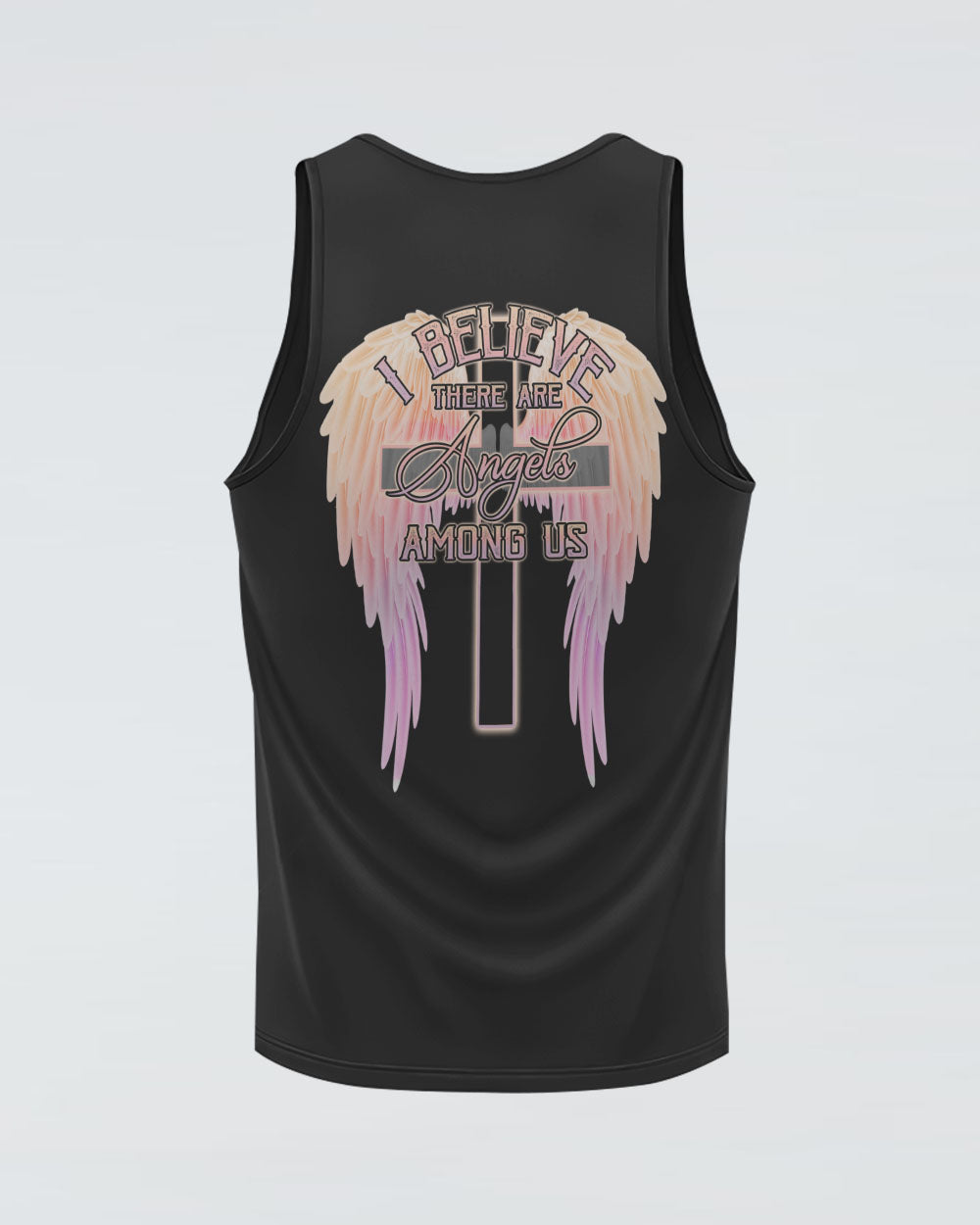 I Believe There Are Angels Among Us Wings Women's Christian Tanks