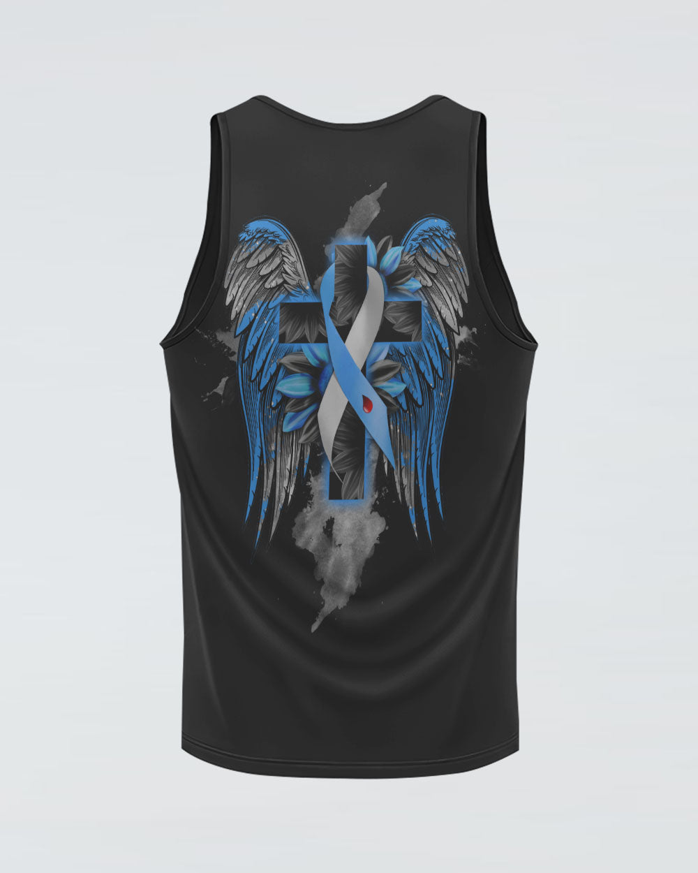 Wings Cross Sunflower Ribbon Women's Diabetes Awareness Tanks