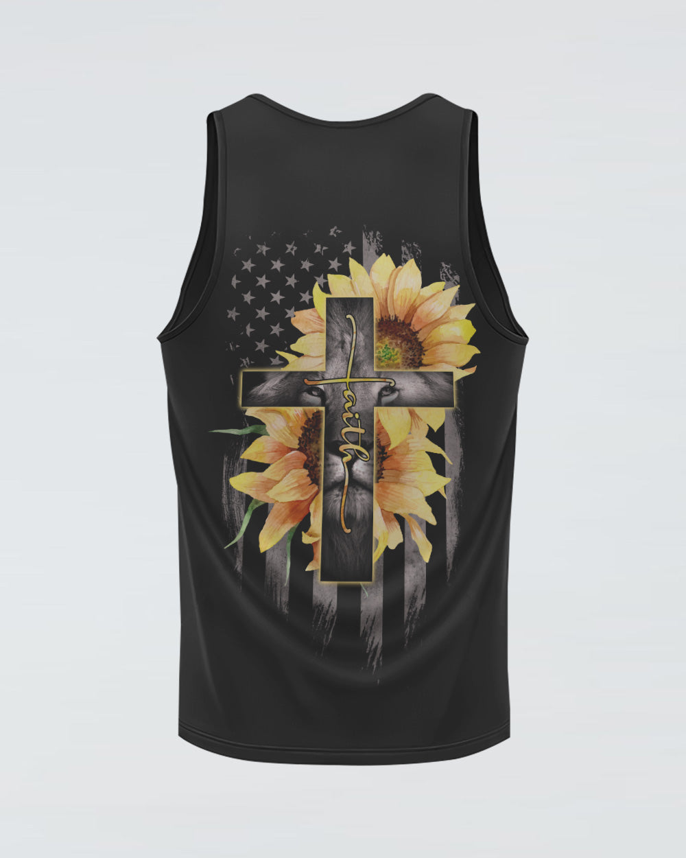 Faith Lion Cross American Flag Heart Beat Women's Christian Tanks