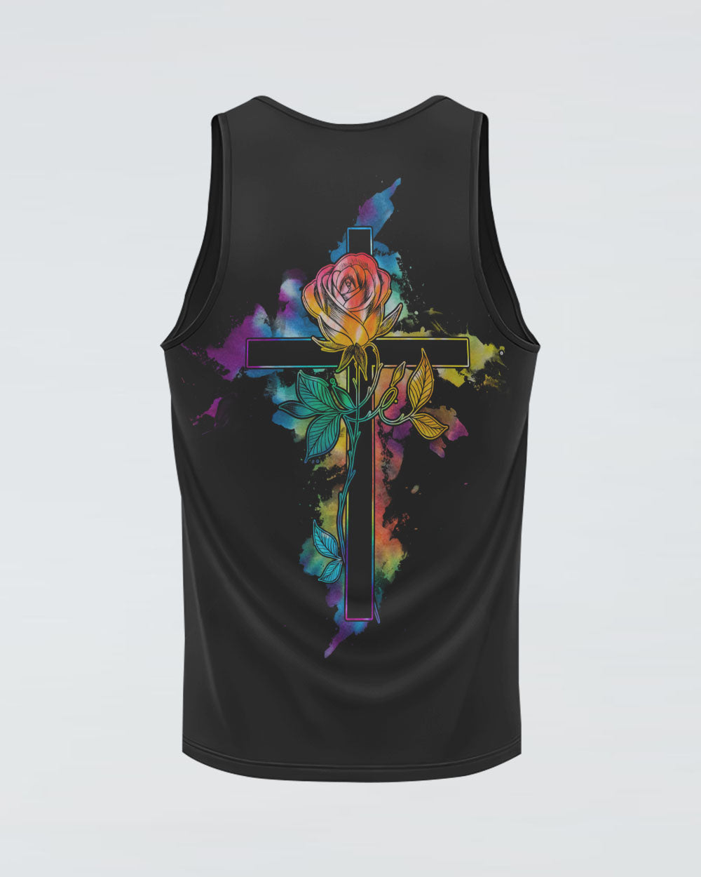 Fe' Rose Cross Tie Dye Watercolor Women's Christian Tanks