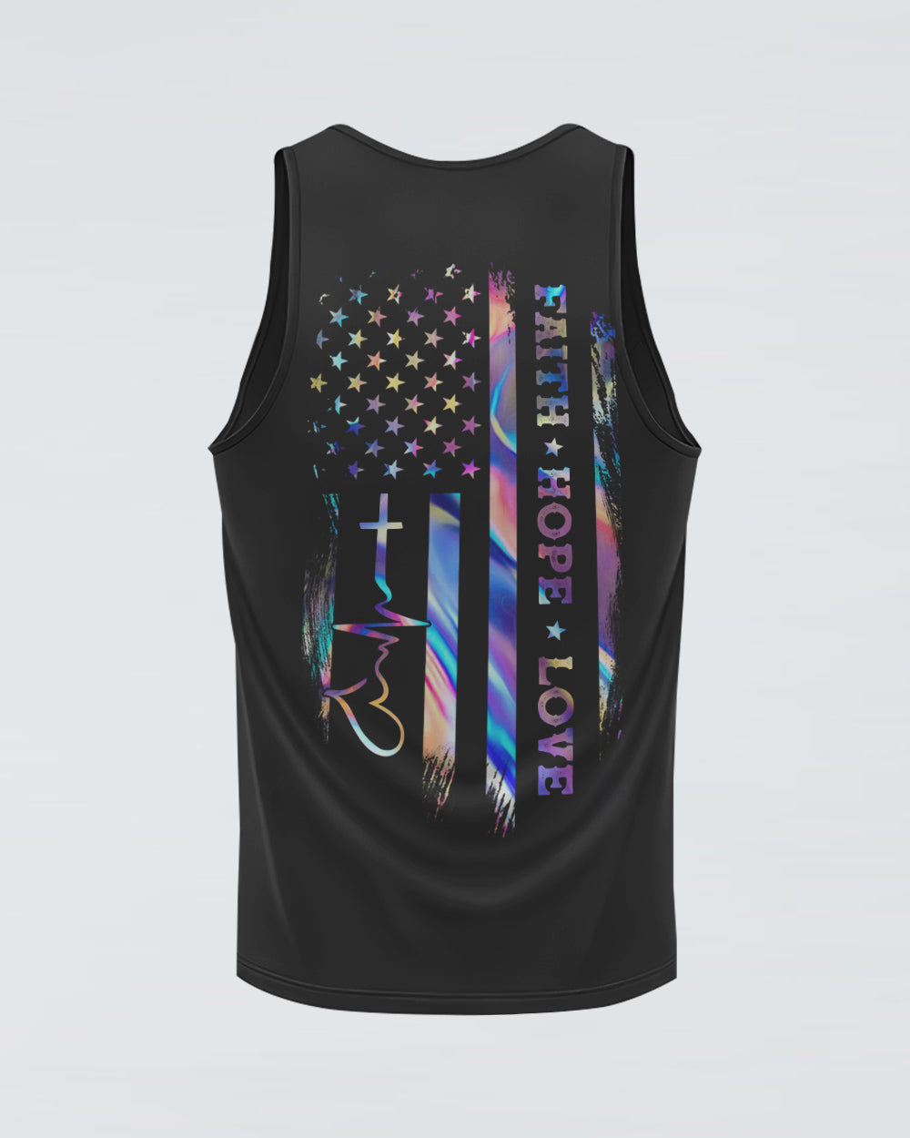 Faith Hope Love Colorful Flag Women's Christian Tanks