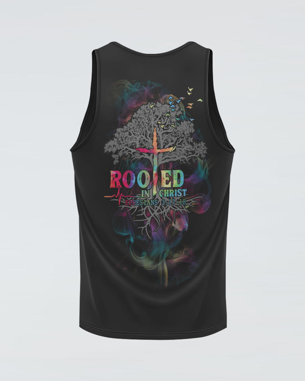 Rooted In Christ Colorful Smoke Women's Christian Tanks