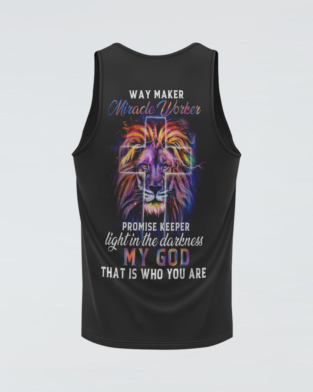 Way Maker Miracle Worker Colorful Lion Faith Heart Beat Women's Christian Tanks