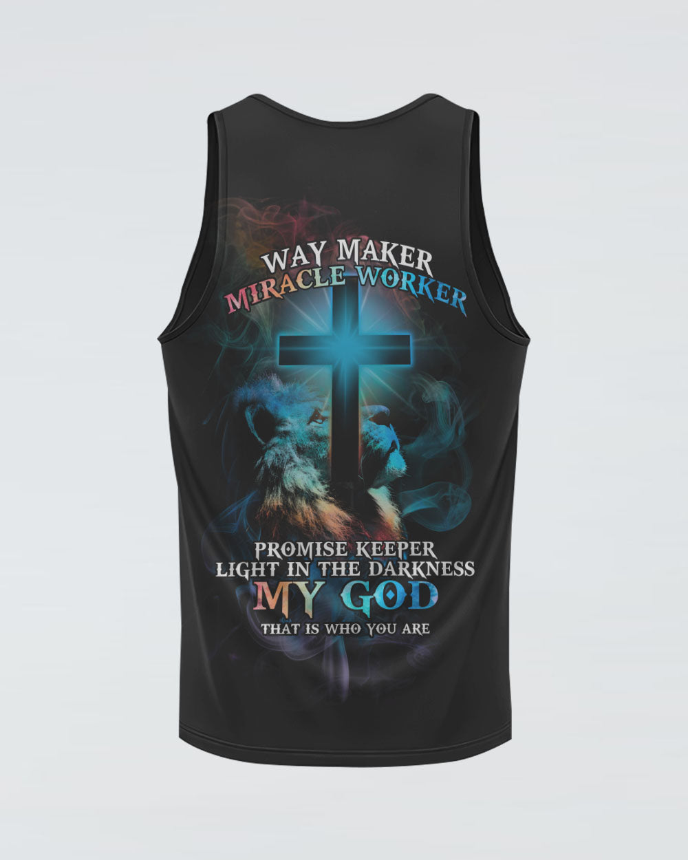 Way Maker Miracle Worker Lion Cross Light Colorful Women's Christian Tanks