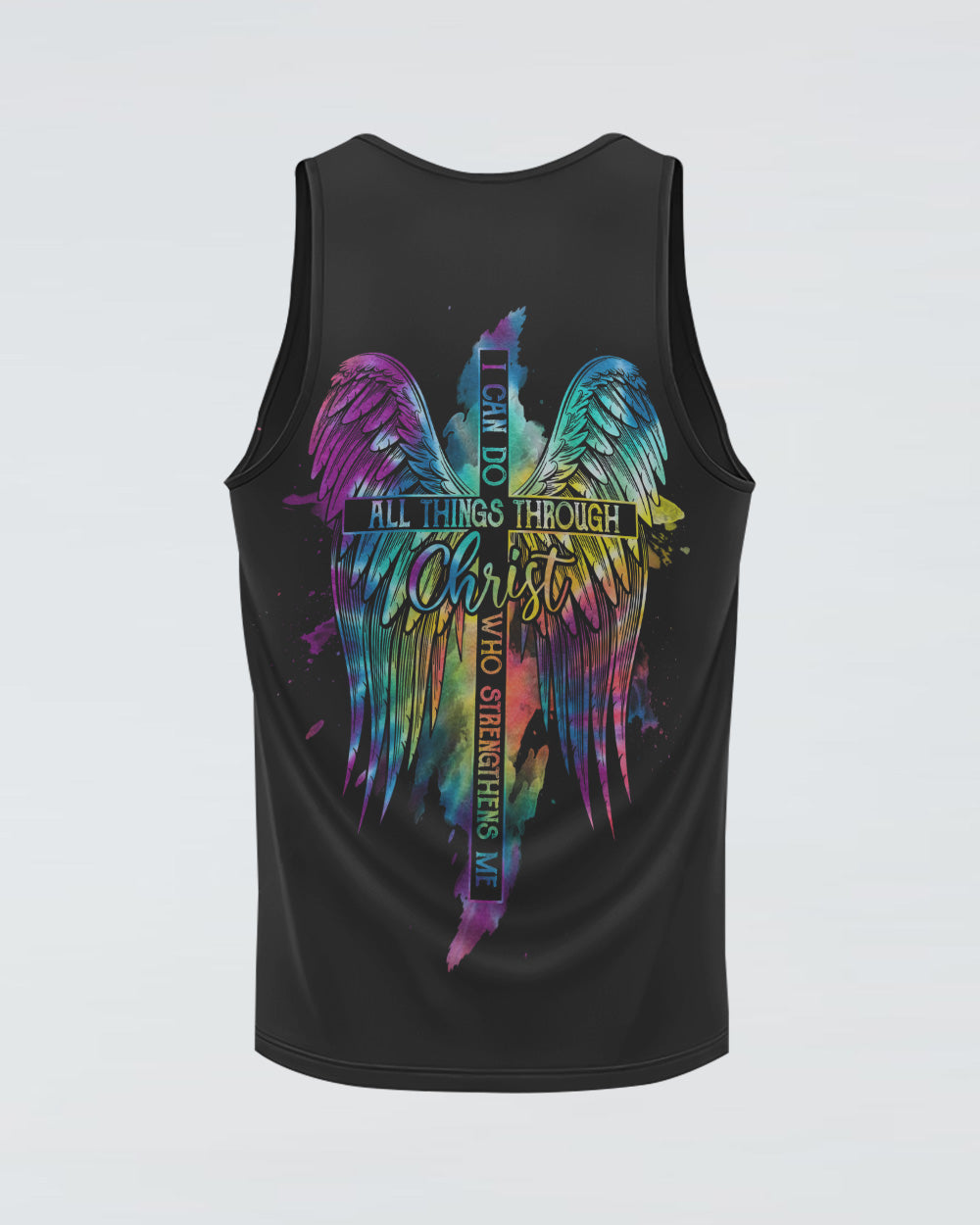I Can Do All Things Through Christ Cross Wings Women's Christian Tanks