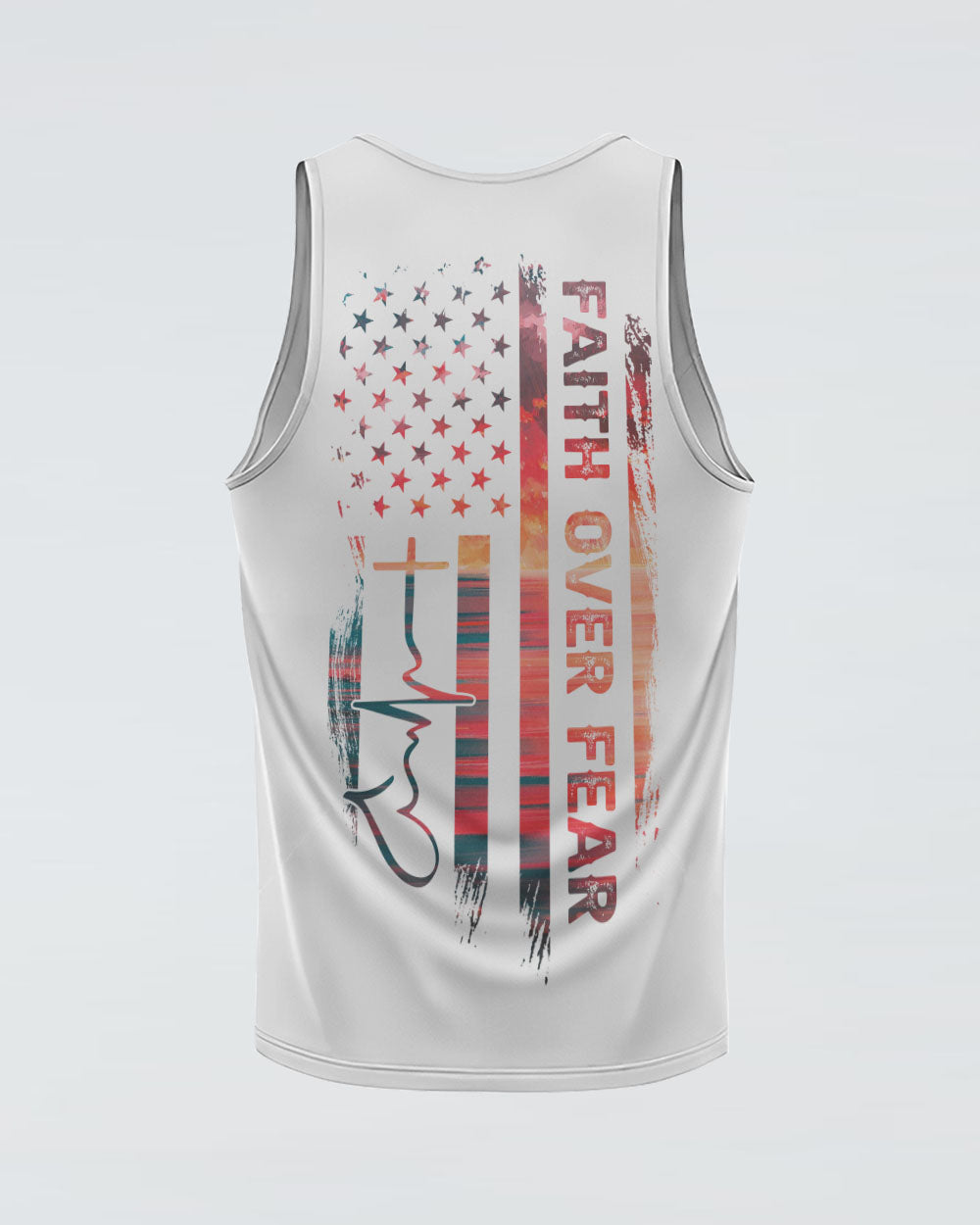 Faith Over Fear Painting Beach Flag Women's Christian Tanks