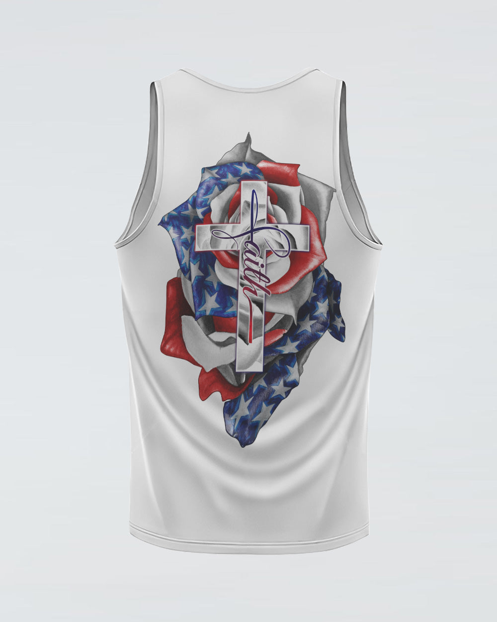 America Rose Faith Cross Women's Christian Tanks