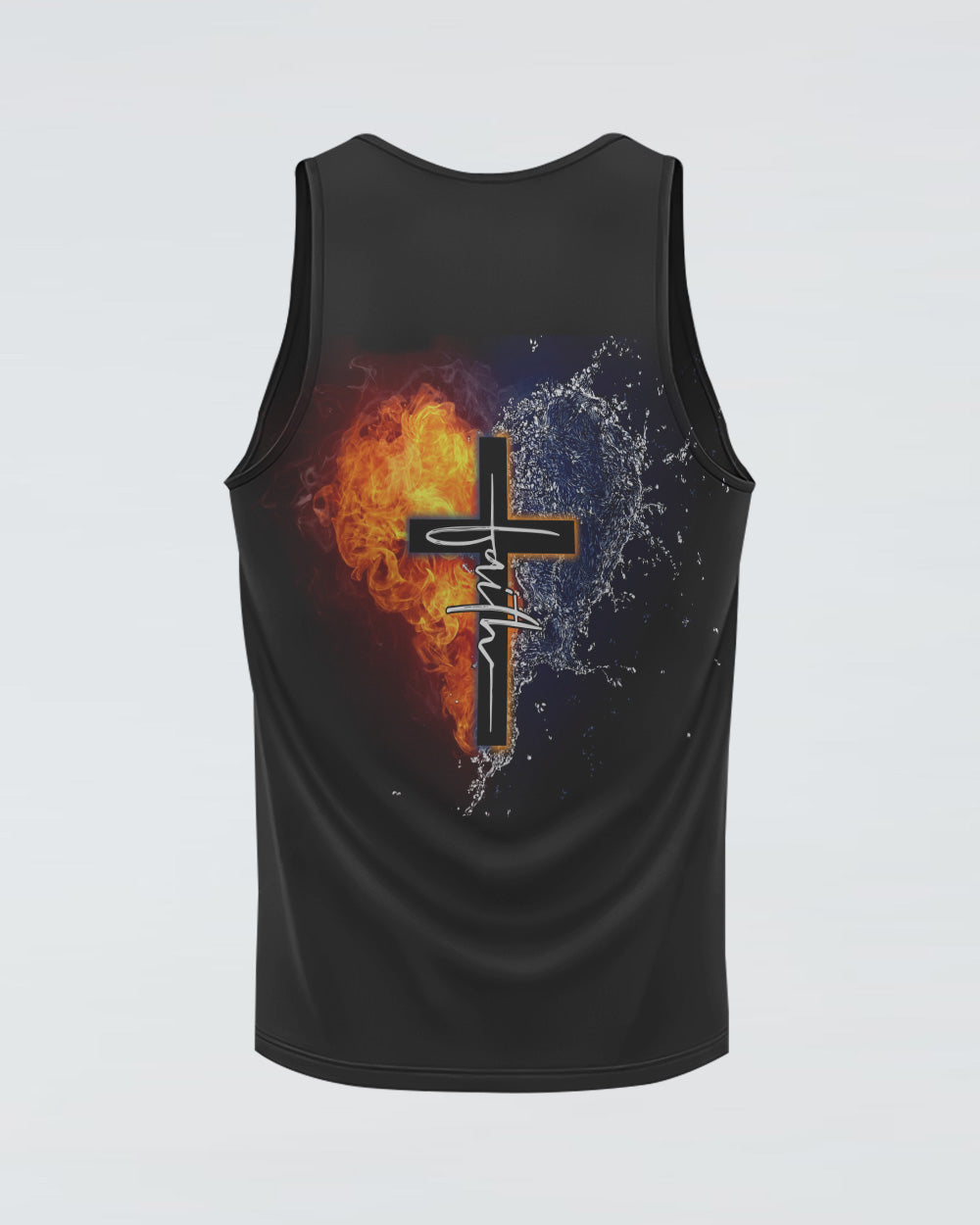 Fire Water Heart Faith Cross Women's Christian Tanks