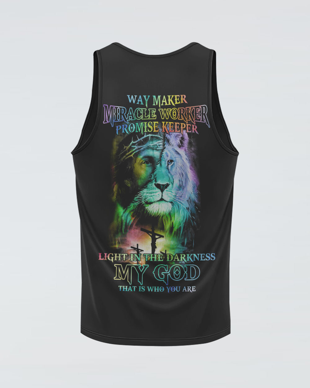 Way Maker Miracle Worker Colorful Lion Jesus Women's Christian Tanks
