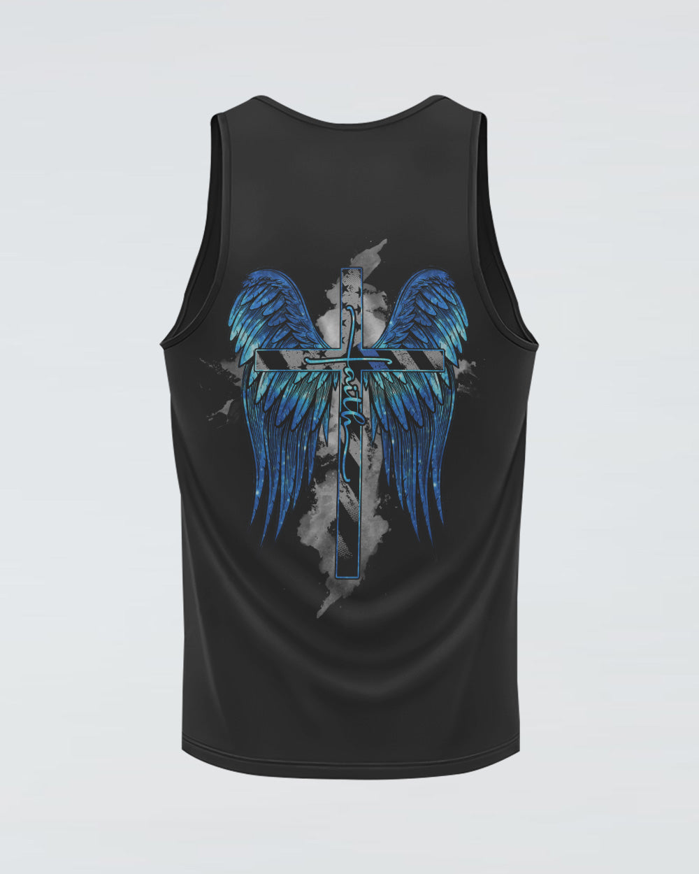 Faith Police Cross Wing Watercolor Men's Christian Tanks