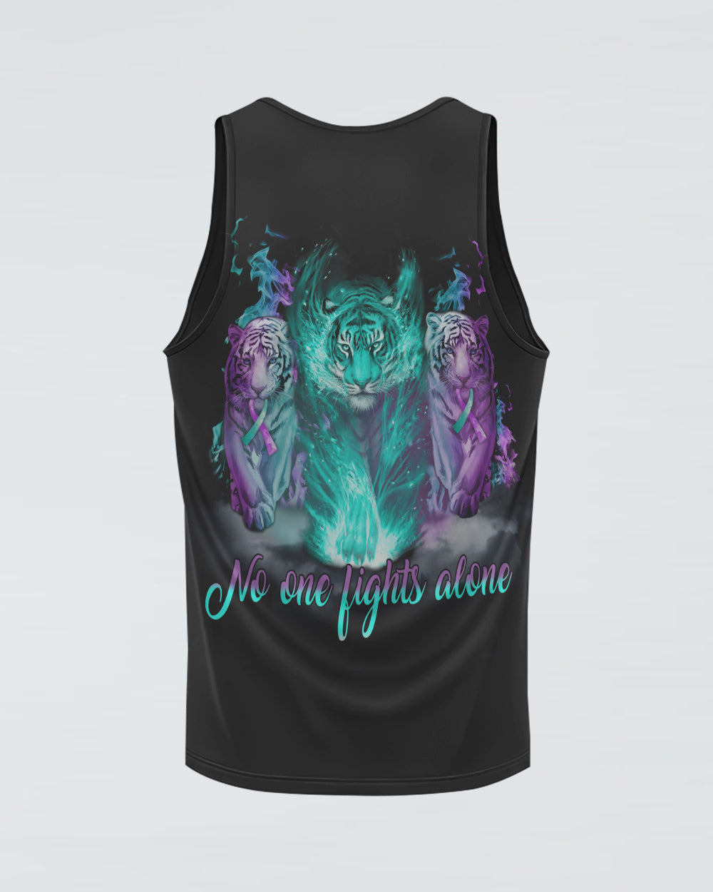 No One Fights Alone Tiger Women's Suicide Prevention Awareness Tanks