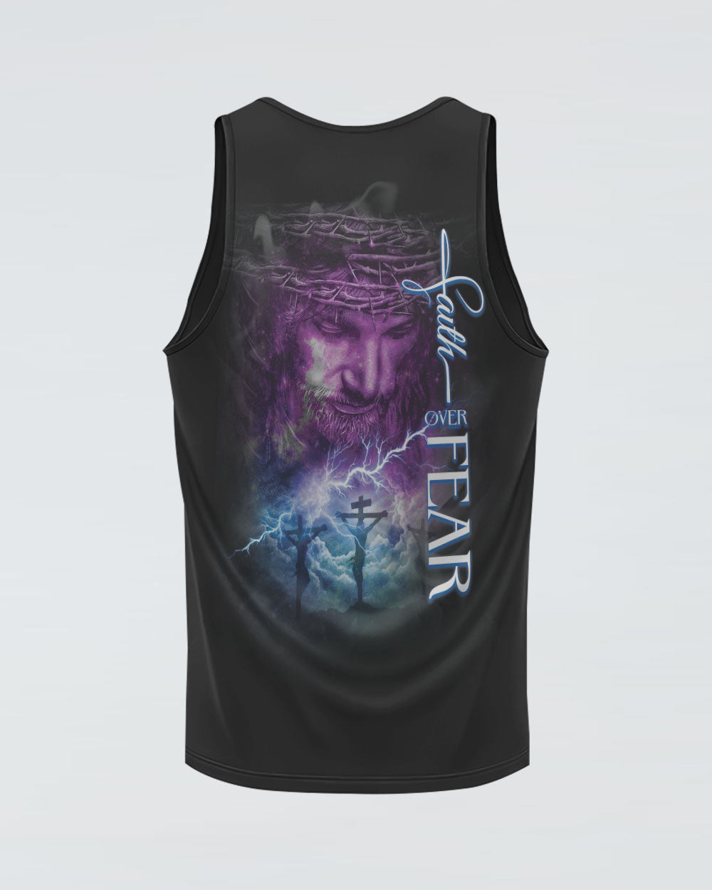 Faith Over Fear Jesus Galaxy Sky Women's Christian Tanks