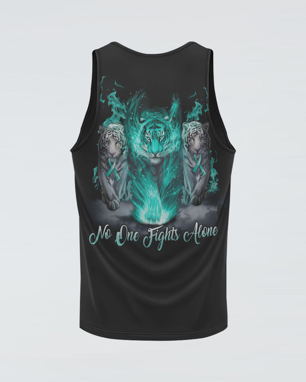 No One Fights Alone Tiger Women's Ovarian Cancer Awareness Tanks