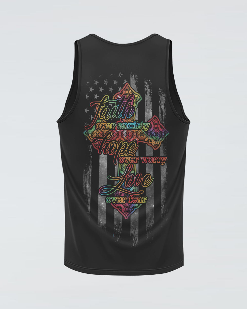 Faith Over Anxiety Hope Over Worry Love Over Fear Women's Christian Tanks