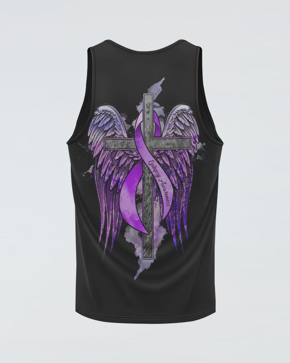 Purple Angel Wings Ribbon Faith Women's Epilepsy Awareness Tanks