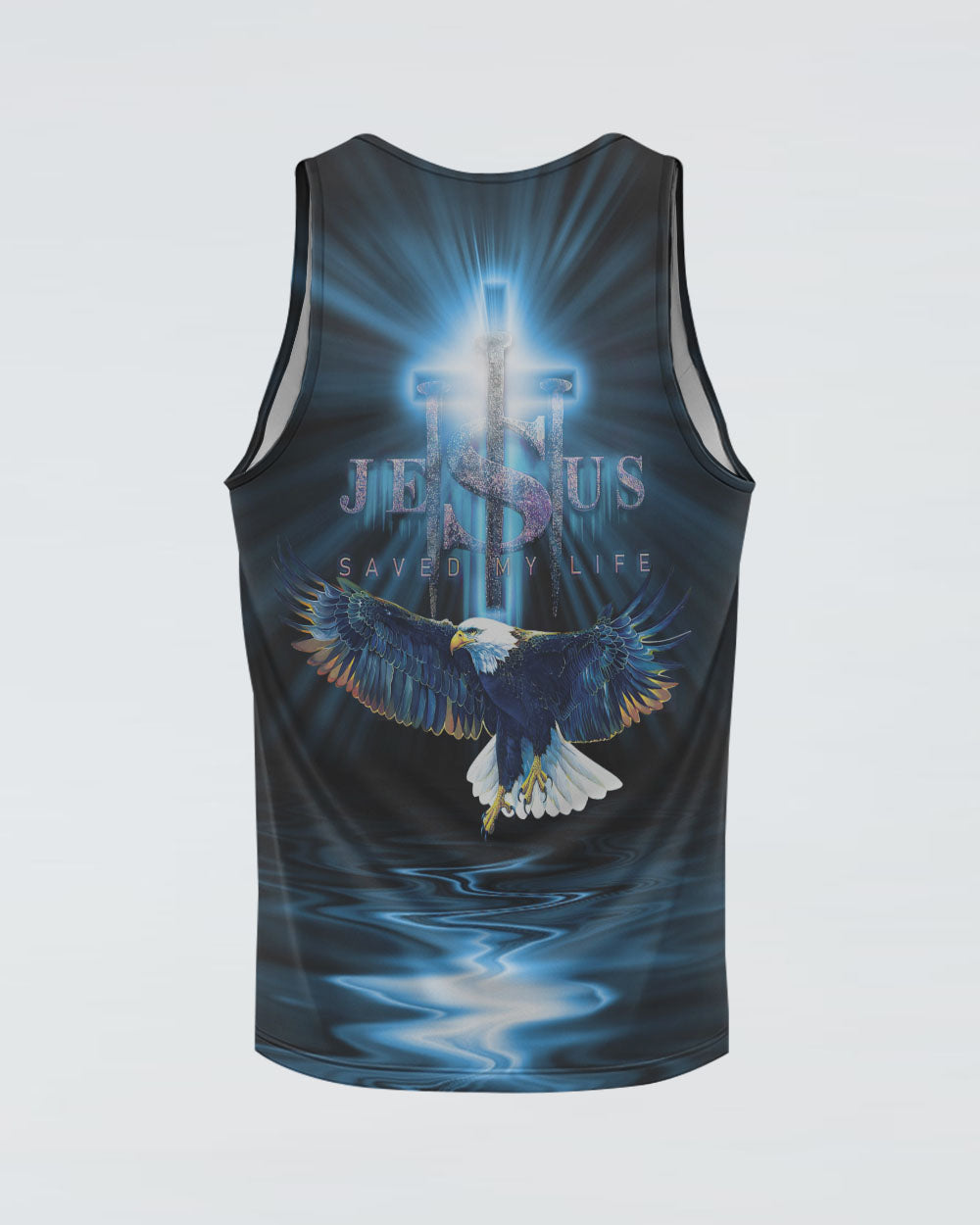 Jesus Saved My Life Eagle Men's Christian Tanks