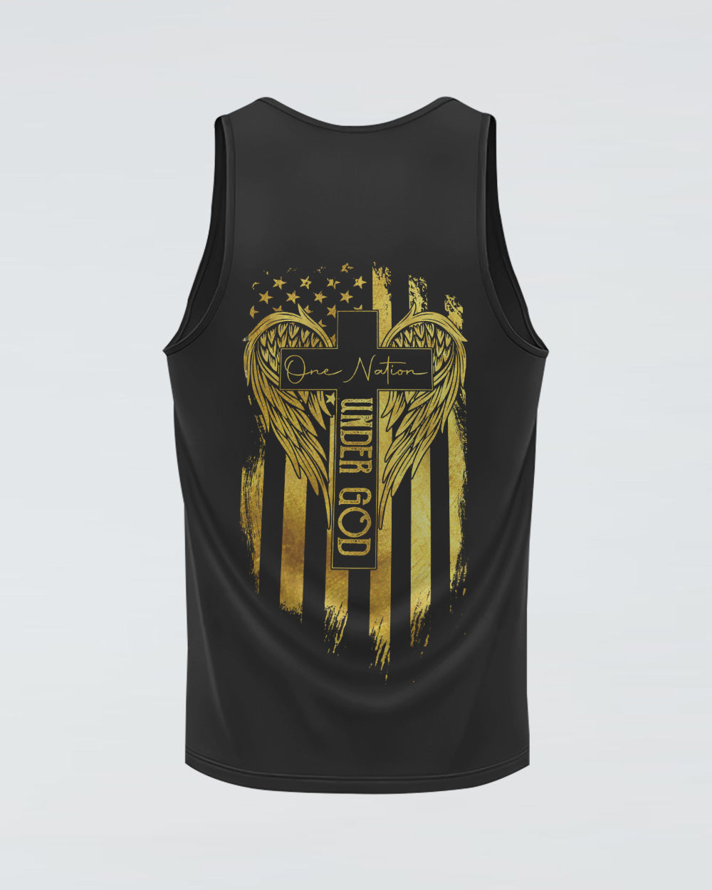 Only God Can Judge Me One Nation Under God Cross Flag Women's Christian Tanks